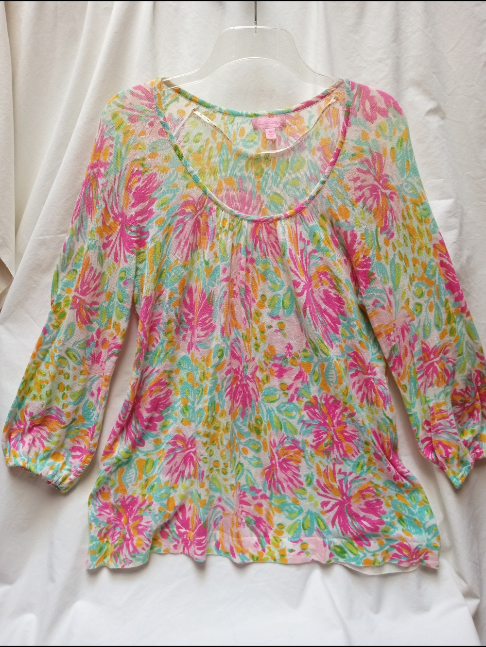 Lilly Pulitzer Pink Multi Floral Scoop Neck Tunic